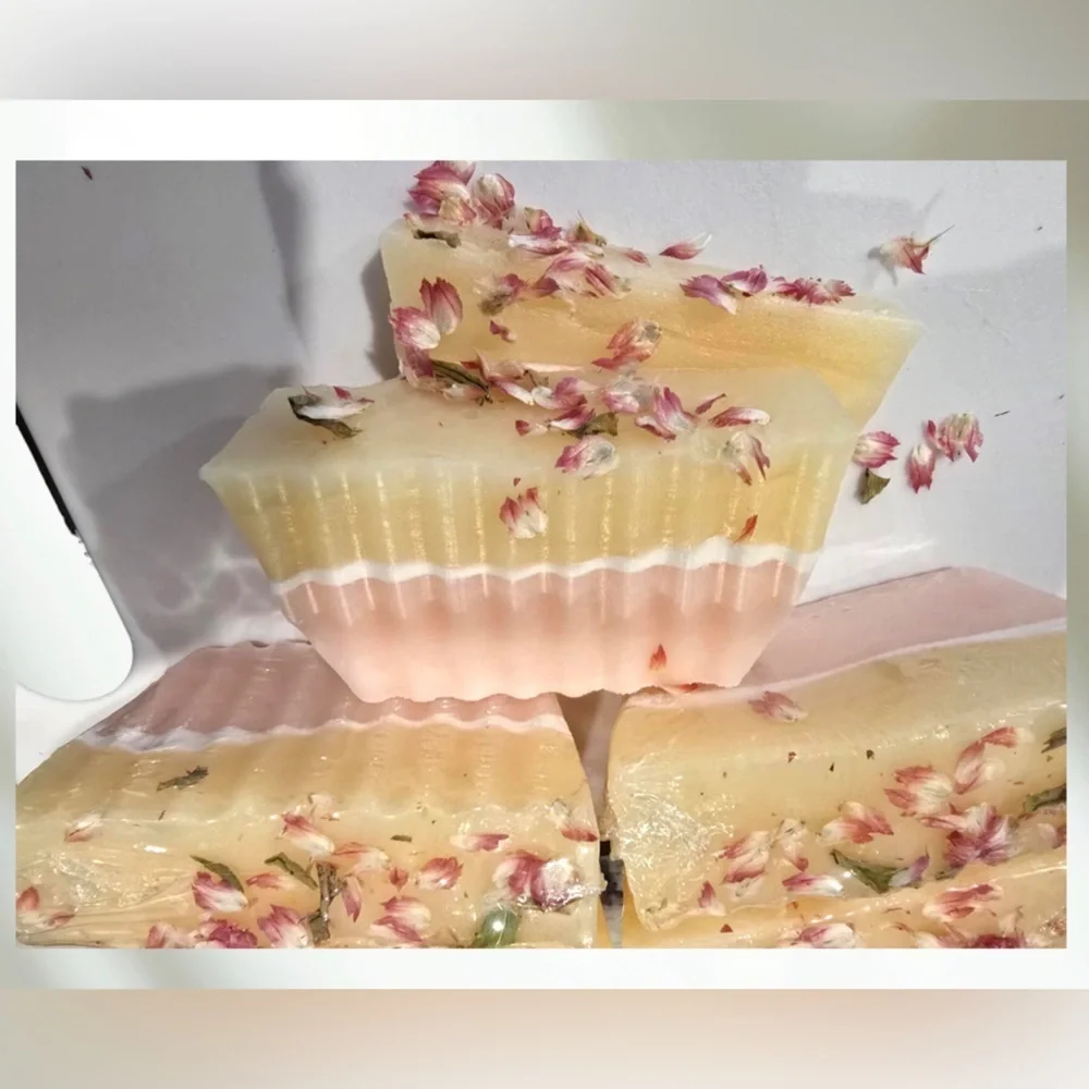 Florinda Beauty - Cherry Blossom Soap Pink and Cream Handmade Soap 4.5 oz NWT